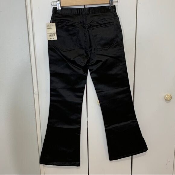 NWT Girls Black Satined Flare Pants Size 7 Arizona Jeans co - Picture 3 of 12